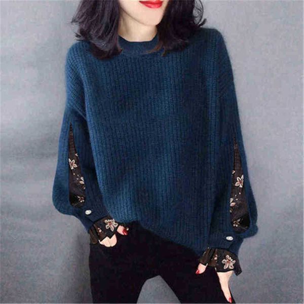 women's sweaters 2021 patchwork fake two woman sweaters winter clothes loose knitted sweaters sueter mujer ohals long sleeve jumper jac, White;black
women's sweaters 2021 patchwork fake two woman sweaters winter clothes loose knitted sweaters sueter mujer ohals long sleeve jumper jac, White;black