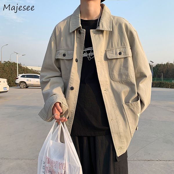 men's jackets men jacket coats harajuku retro tooling turn down collar single breasted outwear handsome bf japanese multi pocket tacti, Black;brown
men's jackets men jacket coats harajuku retro tooling turn down collar single breasted outwear handsome bf japanese multi pocket tacti, Black;brown