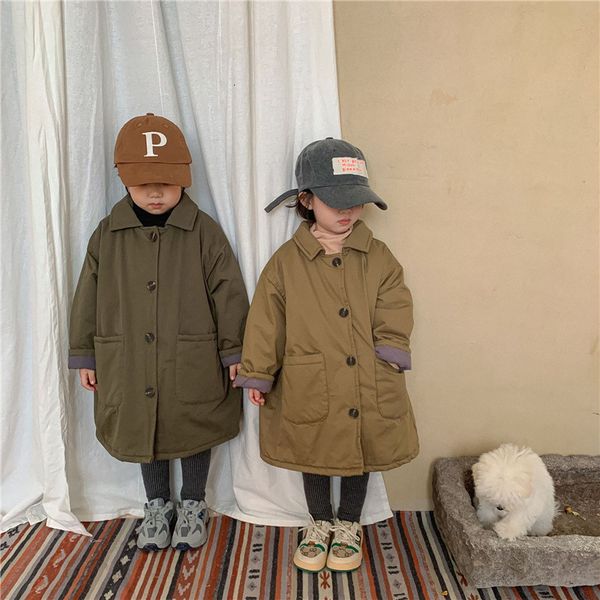 down coat winter children simple solid color quilted long style jackets cotton casual loose turndown collar cottonpadded coats 221128, Blue;gray
down coat winter children simple solid color quilted long style jackets cotton casual loose turndown collar cottonpadded coats 221128, Blue;gray