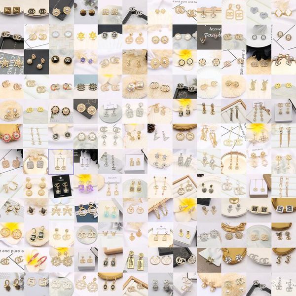 18k gold plated 925 silver simple brand designers letters stud geometric famous charm women tassels crystal rhinestone pearl earring wedding, Golden;silver
18k gold plated 925 silver simple brand designers letters stud geometric famous charm women tassels crystal rhinestone pearl earring wedding, Golden;silver