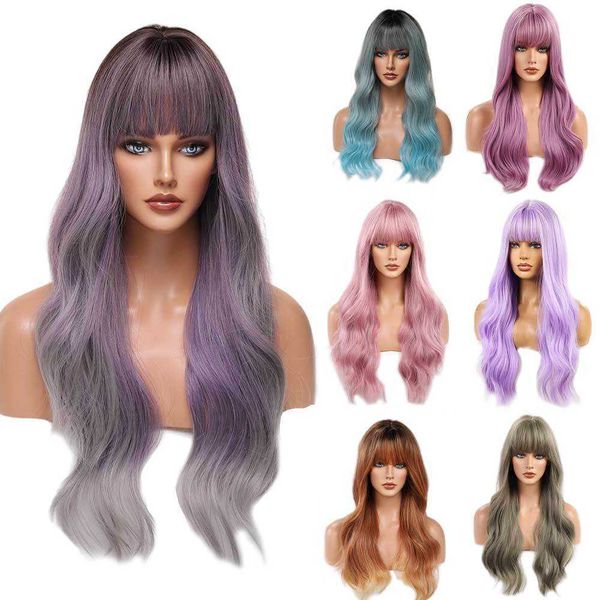 headwear hair accessories synthetic wigs 2022 long wave synthetic wig with bangs for women futura heat ristant cosplay fiber wig
headwear hair accessories synthetic wigs 2022 long wave synthetic wig with bangs for women futura heat ristant cosplay fiber wig