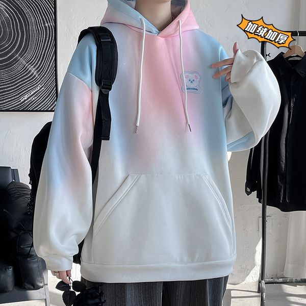 men's jackets patchwork bear hoodies contrast gradient color pullovers korean fashion classic baggy sweatshirt womenmen pink hoodie 221, Black;brown
men's jackets patchwork bear hoodies contrast gradient color pullovers korean fashion classic baggy sweatshirt womenmen pink hoodie 221, Black;brown