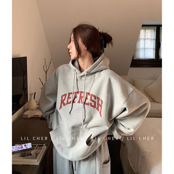 women's hoodies sweatshirts women grey hooded sweatshirt letter print drawstring korean fashion vintage leisure loose winter long sleev, Black
women's hoodies sweatshirts women grey hooded sweatshirt letter print drawstring korean fashion vintage leisure loose winter long sleev, Black