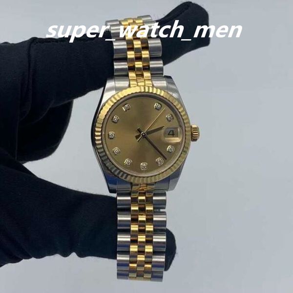 women's watches automatic mechanical 31mm watchs 178273 18k yellow gold/steel champagne diamond dial jwith box/papers sapphire diving w, Slivery;brown
women's watches automatic mechanical 31mm watchs 178273 18k yellow gold/steel champagne diamond dial jwith box/papers sapphire diving w, Slivery;brown