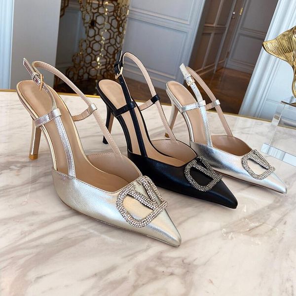 women pointed sandals high heels wedding shoes metal drill buckle designer brand genuine leather summer sandal 4cm 6cm 8cm 10cm thin heels b, Black
women pointed sandals high heels wedding shoes metal drill buckle designer brand genuine leather summer sandal 4cm 6cm 8cm 10cm thin heels b, Black