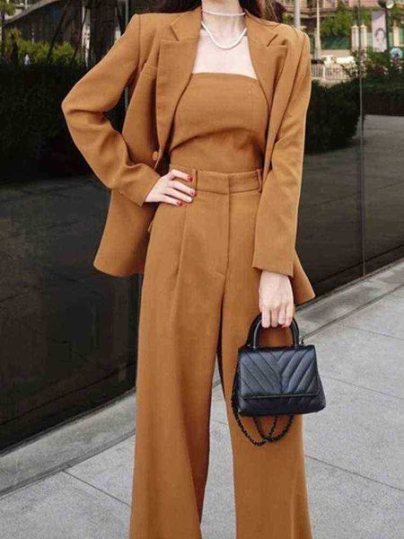 formal elegant casual women two pieces set office slim business loose trousers suit female fashion vintage blazer pantsuits new j220813, White;black
formal elegant casual women two pieces set office slim business loose trousers suit female fashion vintage blazer pantsuits new j220813, White;black