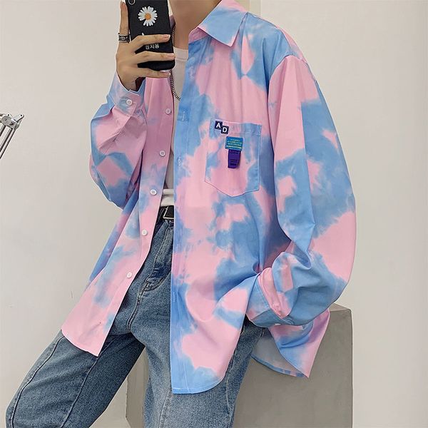 men s casual shirts privathinker tie dyed long sleeve loose harajuku fashion male blouses korean clothing couple 221128, White;black
men s casual shirts privathinker tie dyed long sleeve loose harajuku fashion male blouses korean clothing couple 221128, White;black
