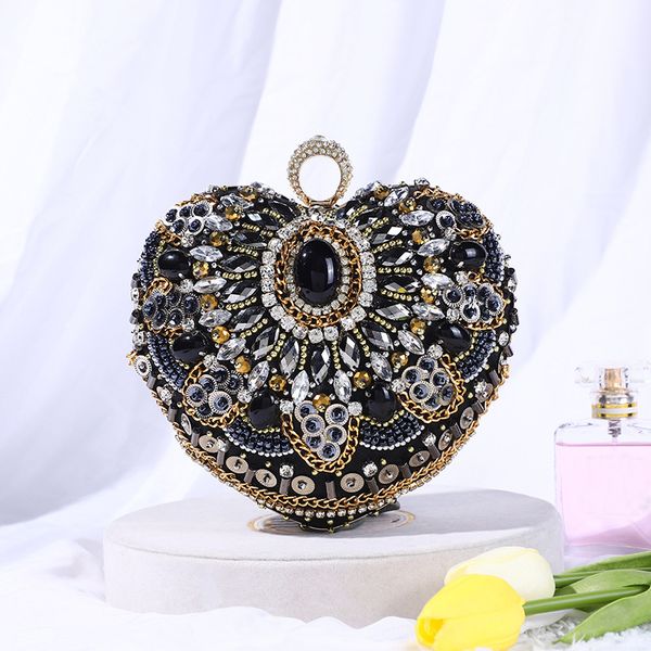 evening bags women party luxury black crystal s heart handbags clutches chain shoulder wedding clutch 221128
evening bags women party luxury black crystal s heart handbags clutches chain shoulder wedding clutch 221128
