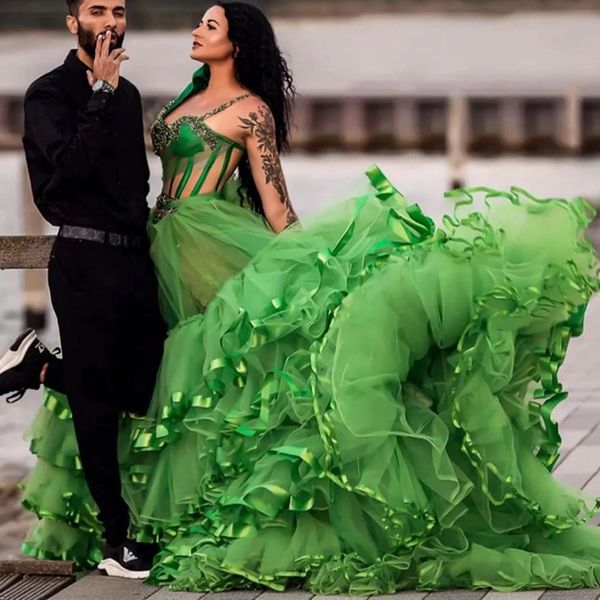 sweetheart green princess prom dresses crystals beaded women fairy tulle layered ruffled evening dressfor woman lace-up back, Black
sweetheart green princess prom dresses crystals beaded women fairy tulle layered ruffled evening dressfor woman lace-up back, Black