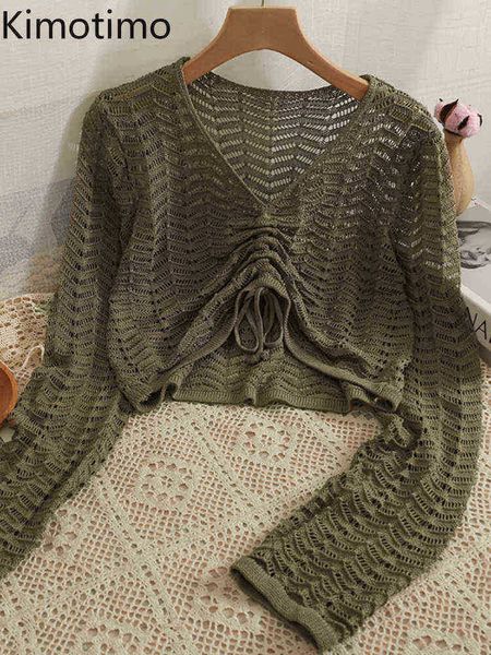 women's sweaters kimotimo hollow out drawstring folds irregular sweater women 2022 new v neck long sleeve crop korean simple thin pullo, White;black
women's sweaters kimotimo hollow out drawstring folds irregular sweater women 2022 new v neck long sleeve crop korean simple thin pullo, White;black
