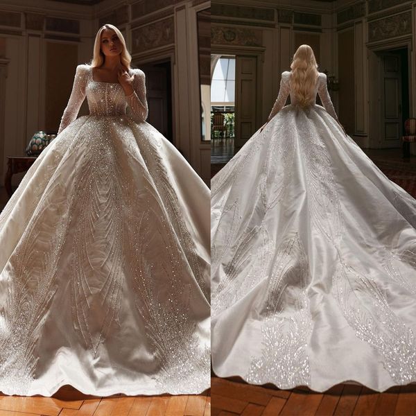 exquisite sparking beads wedding dress ball gown custom made shiny illusion sequins lace church bridal dresses, White
exquisite sparking beads wedding dress ball gown custom made shiny illusion sequins lace church bridal dresses, White