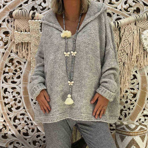 women's sweaters 2020 warm autumn winter sweaters women long sleeves loose hooded knitted sweater dames3xl plus size sweater sweater f, White;black
women's sweaters 2020 warm autumn winter sweaters women long sleeves loose hooded knitted sweater dames3xl plus size sweater sweater f, White;black