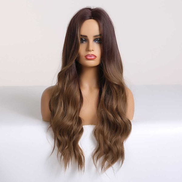 headwear hair accessories selling natural hair long ombre dark brown body wave synthetic wigs for women daily party
headwear hair accessories selling natural hair long ombre dark brown body wave synthetic wigs for women daily party
