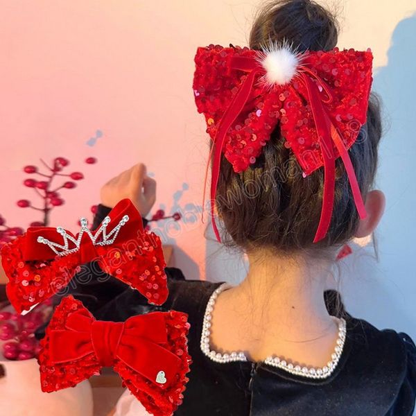 cute new year's red hairpins barrettes children headwear retro sweet hair accessories big bow hair clips female fashion girl ornament, Golden;silver
cute new year's red hairpins barrettes children headwear retro sweet hair accessories big bow hair clips female fashion girl ornament, Golden;silver