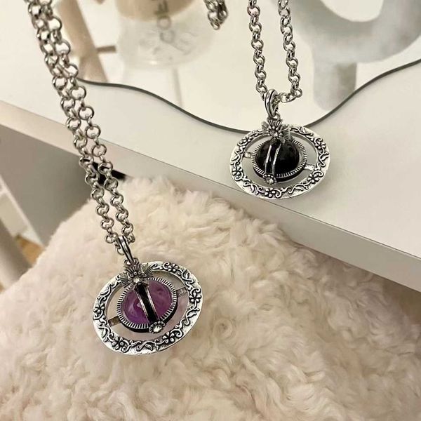 designer necklace vivian empress dowager saturn pearl three-dimensional flower carving amethyst black stone, Silver
designer necklace vivian empress dowager saturn pearl three-dimensional flower carving amethyst black stone, Silver