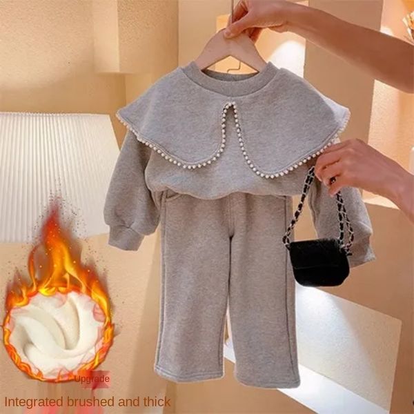 clothing sets girls fall pearl gray sweater suit baby winter clothes plus velvet lapel children's sweater pants fashion birthday 2pcs s, White
clothing sets girls fall pearl gray sweater suit baby winter clothes plus velvet lapel children's sweater pants fashion birthday 2pcs s, White