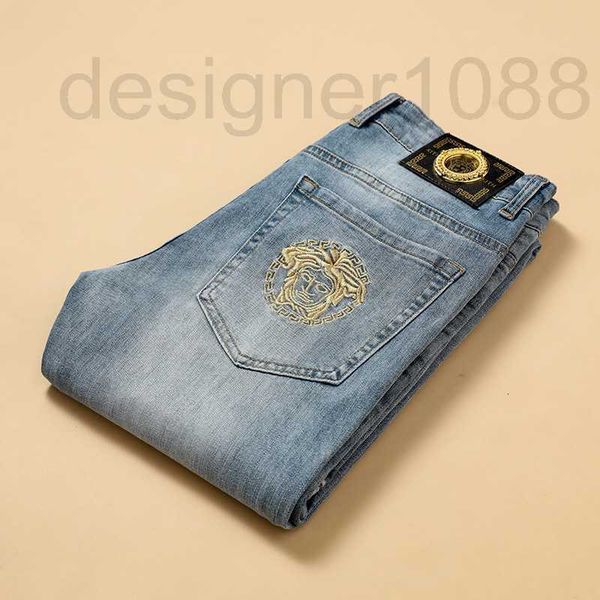 men's jeans designer high grade spring and summer jeans men's korean version elastic small straight tube slim fit middle waist med, Blue
men's jeans designer high grade spring and summer jeans men's korean version elastic small straight tube slim fit middle waist med, Blue