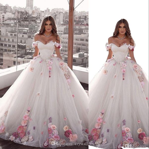 2023 modern a line wedding dresses off shoulder with colorful hand made flowers sash beaded tulle sweep train formal plus size bridal gowns, White
2023 modern a line wedding dresses off shoulder with colorful hand made flowers sash beaded tulle sweep train formal plus size bridal gowns, White