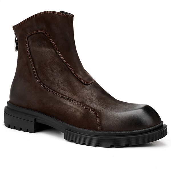 boots combat boots mens big size zipper autumn winter cowhide thick bottom 221129, Black
boots combat boots mens big size zipper autumn winter cowhide thick bottom 221129, Black