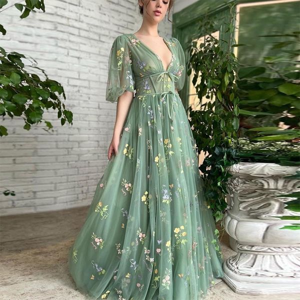 party dresses sevintage green embroidery lace prom puff sleeves a-line long wedding gowns open back tulle evening dress 221128, White;black
party dresses sevintage green embroidery lace prom puff sleeves a-line long wedding gowns open back tulle evening dress 221128, White;black