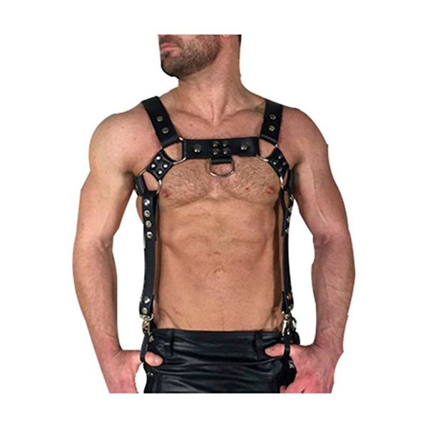 costume accessories men faux leather body chest harness adjusted sling buckle o-rings suspender belt, Silver
costume accessories men faux leather body chest harness adjusted sling buckle o-rings suspender belt, Silver