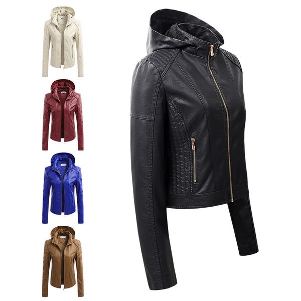 autumn winter women's leather jacket pu coat women fashion hooded collar velvet keep warm short s, Black
autumn winter women's leather jacket pu coat women fashion hooded collar velvet keep warm short s, Black