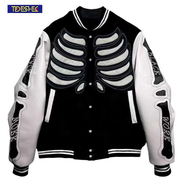 mens jackets baseball bomber jacket streetwear hip hop skeleton bones varsity harajuku men rock goth patchwork punk college coats 221129, Black;brown
mens jackets baseball bomber jacket streetwear hip hop skeleton bones varsity harajuku men rock goth patchwork punk college coats 221129, Black;brown