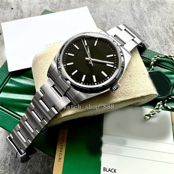 luxury wristwatch 39mm perpetual 114300 stainless steel box/ papers black dial men's automatic watch, Slivery;brown
luxury wristwatch 39mm perpetual 114300 stainless steel box/ papers black dial men's automatic watch, Slivery;brown