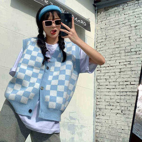 women's sweaters plaid vest knitted vest women korean style single breasted knitted clothing chessboard loose sweater vest sleeveless c, White;black
women's sweaters plaid vest knitted vest women korean style single breasted knitted clothing chessboard loose sweater vest sleeveless c, White;black