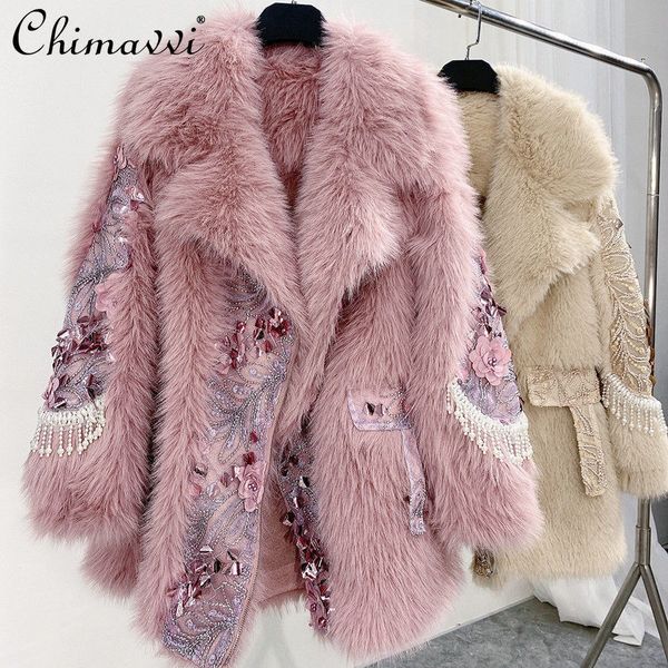 women s fur faux high street elegant sweet all matching winter integrated sequined diamonds lamb wool coat fashion 221128, Black
women s fur faux high street elegant sweet all matching winter integrated sequined diamonds lamb wool coat fashion 221128, Black