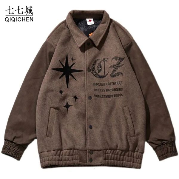 men's jackets retro varsity men baseball letter star embroidery street bomber harajuku college oversize pu casual coat 221129, Black;brown
men's jackets retro varsity men baseball letter star embroidery street bomber harajuku college oversize pu casual coat 221129, Black;brown