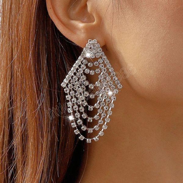 triangle tassel rhinestone dangle earrings for women statement luxury long earrings brincos wed accessories, Silver
triangle tassel rhinestone dangle earrings for women statement luxury long earrings brincos wed accessories, Silver