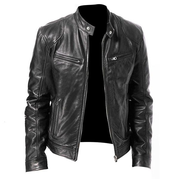 mens leather faux pu jacket fashion slim fit stand collar male antiwind motorcycle lapel diagonal zipper coat 221129, Black
mens leather faux pu jacket fashion slim fit stand collar male antiwind motorcycle lapel diagonal zipper coat 221129, Black