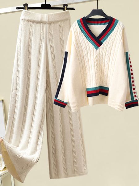 women's two piece pants elegant women's sets autumn winter kittend two piece set women sweaters pants vneck casual fashion wide le, White
women's two piece pants elegant women's sets autumn winter kittend two piece set women sweaters pants vneck casual fashion wide le, White