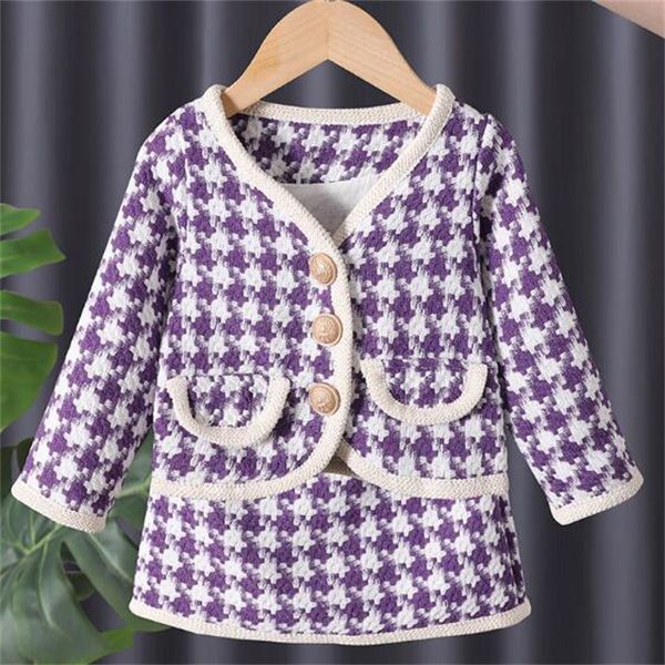 2022 kids girls clothing sets retro plaid children girl cardigan coat skirt 2pcs suit autumn winter infant toddler tweed outfits, White
2022 kids girls clothing sets retro plaid children girl cardigan coat skirt 2pcs suit autumn winter infant toddler tweed outfits, White