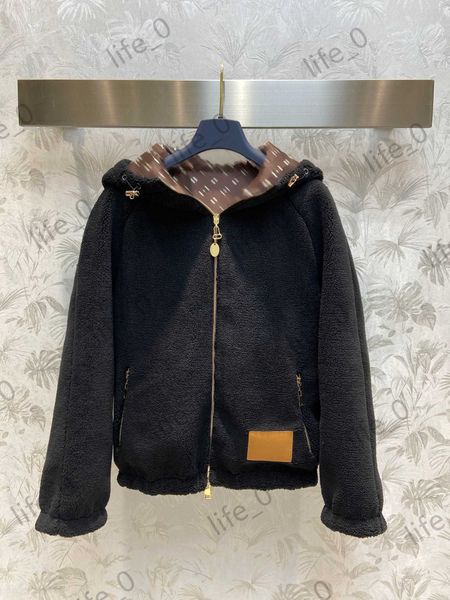 fashion brand womens jackets zip pocket hoodies printed inner positive negative to wear coats warm designer women clothing, Black;brown
fashion brand womens jackets zip pocket hoodies printed inner positive negative to wear coats warm designer women clothing, Black;brown