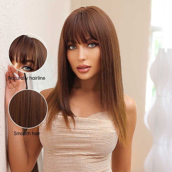 headwear hair accessories factory outlet moq1light brown straight synthetic wigs with bangs long brown wig thick heat ristant fiber
headwear hair accessories factory outlet moq1light brown straight synthetic wigs with bangs long brown wig thick heat ristant fiber