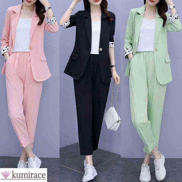 spring 2022 the new south korean popular leisure suit women two piece suit elegant ladies professional blouse pants j220813, White;black
spring 2022 the new south korean popular leisure suit women two piece suit elegant ladies professional blouse pants j220813, White;black