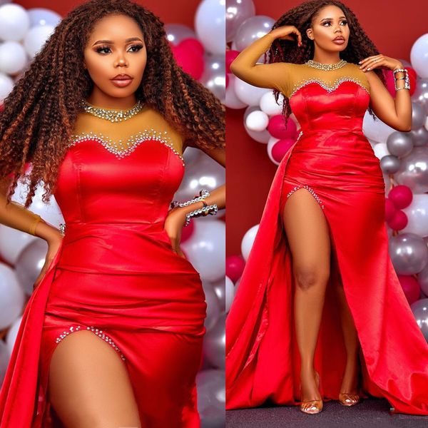 2022 arabic aso ebi red mermaid prom dresses crystals satin evening formal party second reception birthday engagement bridesmaid gowns dress, Black
2022 arabic aso ebi red mermaid prom dresses crystals satin evening formal party second reception birthday engagement bridesmaid gowns dress, Black
