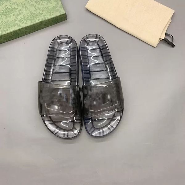 sheer logo slides designer luxury women men slippers transparent jelly couple slipper summer sandals fashion shoes with box size 36-46 portm, Black
sheer logo slides designer luxury women men slippers transparent jelly couple slipper summer sandals fashion shoes with box size 36-46 portm, Black