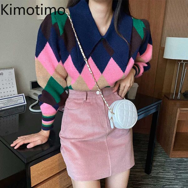 women's sweaters kimotimo argyle sweater women korean ins age reduction be collar color contrast sweater autumn winter long sleeves kni, White;black
women's sweaters kimotimo argyle sweater women korean ins age reduction be collar color contrast sweater autumn winter long sleeves kni, White;black