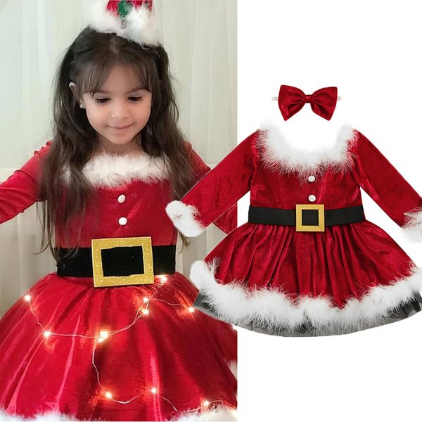girl's dresses focusnorm 2pcs kids girl christmas dress outfits 1-7y long sleeve furry patchwork bowknot belted dress headband for cosp, Red;yellow
girl's dresses focusnorm 2pcs kids girl christmas dress outfits 1-7y long sleeve furry patchwork bowknot belted dress headband for cosp, Red;yellow