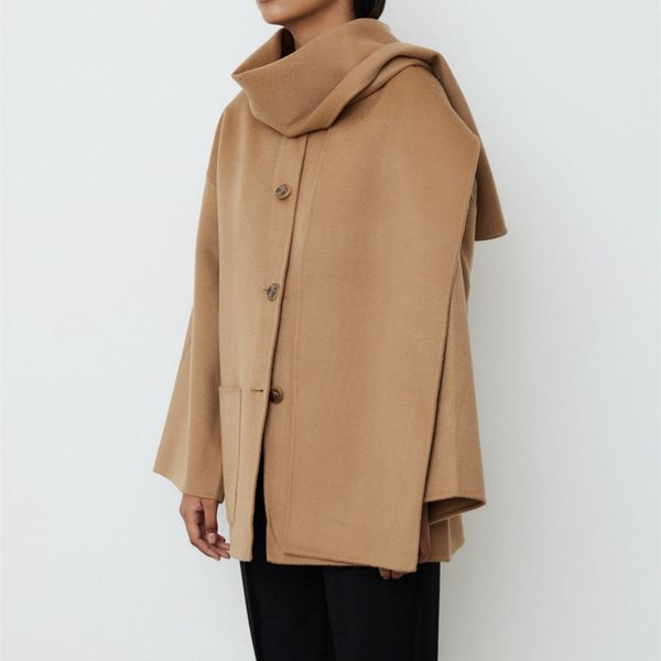 women's wool blends women short coat double-sided scarf collar loose single breasted simple autumn winter female jacket 221129, Black
women's wool blends women short coat double-sided scarf collar loose single breasted simple autumn winter female jacket 221129, Black