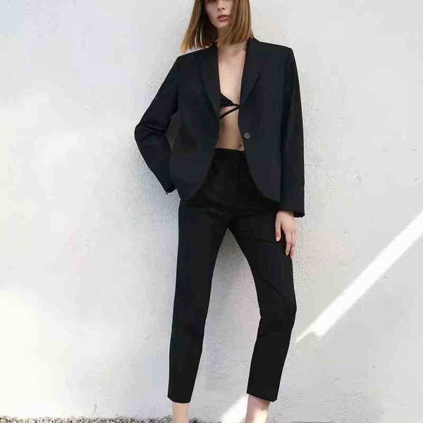 xikom 2021 women two piece set vintage black office lady single button blazer jacket female fashion slim high waist pants fit j220813, White;black
xikom 2021 women two piece set vintage black office lady single button blazer jacket female fashion slim high waist pants fit j220813, White;black