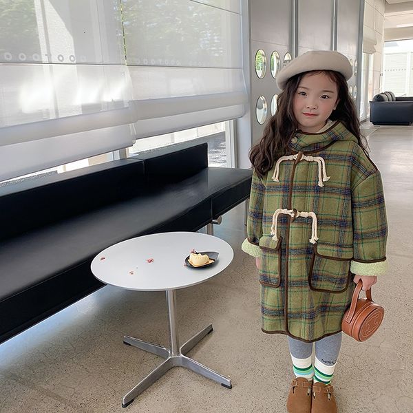 coat winter girl midlength cashmere plaid hooded wool coat kids claw button thicken loose trench jacket 221128, Blue;gray
coat winter girl midlength cashmere plaid hooded wool coat kids claw button thicken loose trench jacket 221128, Blue;gray