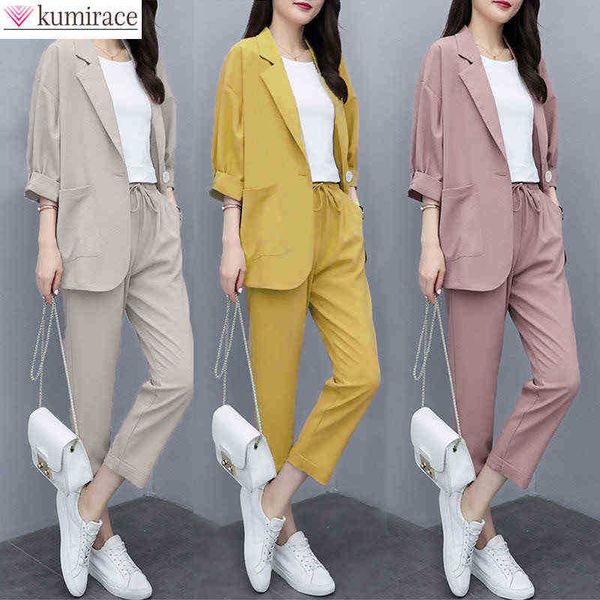 2022 spring autumn new large size korean version loose slim leisure elegant suit two piece women pants suit female blazer j220813, White;black
2022 spring autumn new large size korean version loose slim leisure elegant suit two piece women pants suit female blazer j220813, White;black