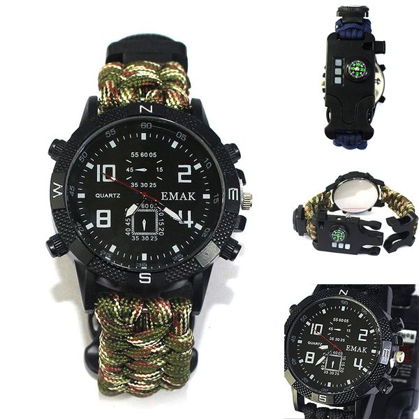 wristwatches fashion men sports watches outdoor tactical rope multifunction camping edc survival bracelet safety equipment tool watch compas, Slivery;brown
wristwatches fashion men sports watches outdoor tactical rope multifunction camping edc survival bracelet safety equipment tool watch compas, Slivery;brown