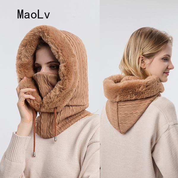 beanieskull caps winter fur cap mask set hooded for women knitted cashmere neck warm balaclava bicycle hat thick plush fluffy ski windproof, Blue;gray
beanieskull caps winter fur cap mask set hooded for women knitted cashmere neck warm balaclava bicycle hat thick plush fluffy ski windproof, Blue;gray