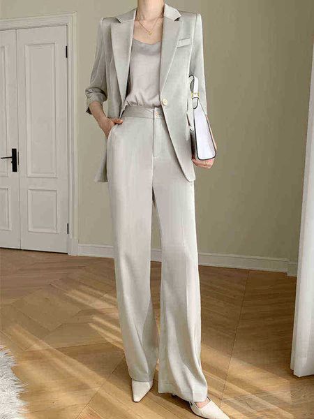 women casual elegant business trousers suit office slim vintage blazer pantsuit femme fashion korean clothes two pieces set j220813, White;black
women casual elegant business trousers suit office slim vintage blazer pantsuit femme fashion korean clothes two pieces set j220813, White;black