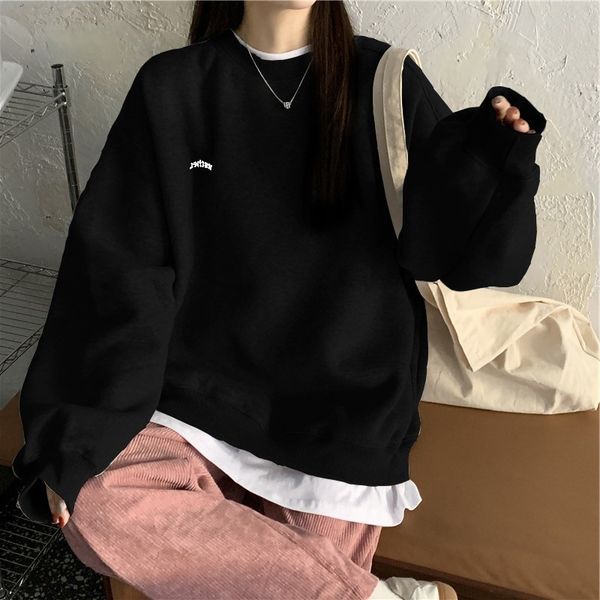 women's hoodies sweatshirts aesthetics casual crewneck sweatshirt women letter fashion korean long sleeve plush woman sweetshirt egirl, Black
women's hoodies sweatshirts aesthetics casual crewneck sweatshirt women letter fashion korean long sleeve plush woman sweetshirt egirl, Black